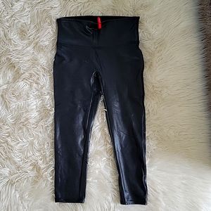 Spanx Faux Leather Capri Leggings
